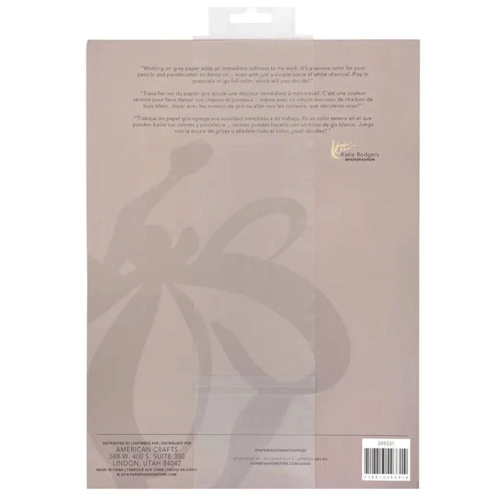 Paper Fashion Heavyweight Gray Paper, 9” x 12”, 24 Sheets Grey, 80lb NEW